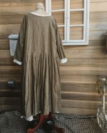 画像12: MARCHE' DE SOEUR/ウォッシュリネンワンピース・カーキブラウン (12)