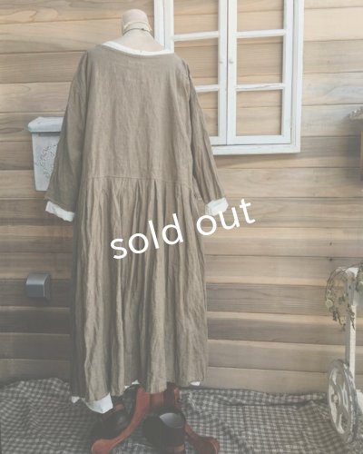 画像12: MARCHE' DE SOEUR/ウォッシュリネンワンピース・カーキブラウン