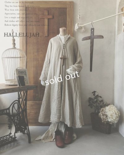 画像1: HALLELUJAH／Robe de fame de chambre　小間使いローブ・wool flax