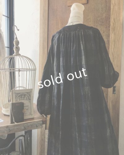 画像13: HALLELUJAH／La Bergère (1880′s)羊飼いローブ・ブロックチェック