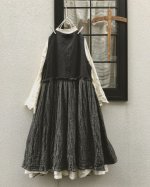 画像9: MARCHE' DE SOEUR/ウール×コットンベストワンピース・黒 (9)