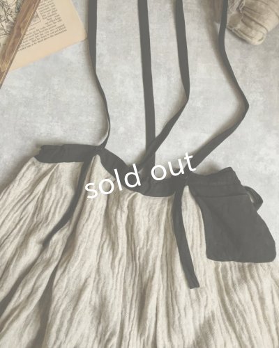 画像4: MARCHE' DE SOEUR/ウールリネン吊りスカート・オフ×黒