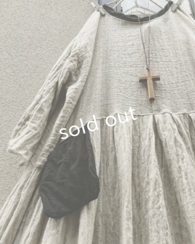 画像4: MARCHE' DE SOEUR/ウールリネンワンピース・オフ×黒リネン