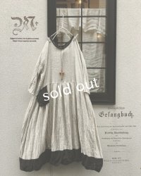 MARCHE' DE SOEUR/ウールリネンワンピース・オフ×黒リネン