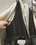 画像5: MARCHE' DE SOEUR/ウール×コットンベストワンピース・黒 (5)