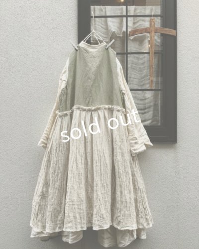 画像5: MARCHE' DE SOEUR/ウールリネンベストワンピース・オフ×若草