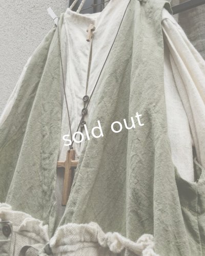 画像3: MARCHE' DE SOEUR/ウールリネンベストワンピース・オフ×若草