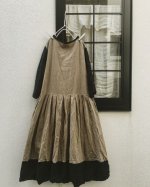 画像7: MARCHE' DE SOEUR/ウォッシュリネンワンピース・カーキブラウン×黒 (7)