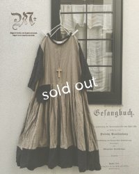 MARCHE' DE SOEUR/ウォッシュリネンワンピース・カーキブラウン×黒