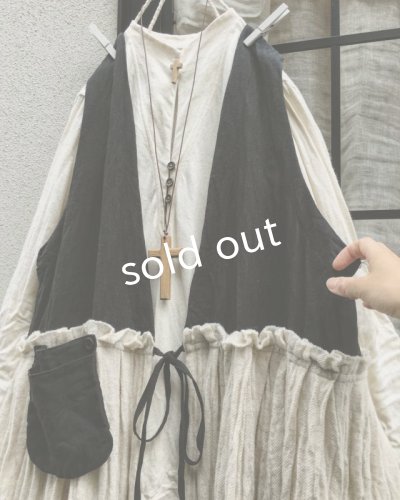 画像8: MARCHE' DE SOEUR/ウールリネンベストワンピース・オフ×若草