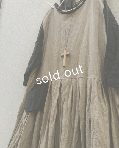 画像6: MARCHE' DE SOEUR/ウォッシュリネンワンピース・カーキブラウン×黒