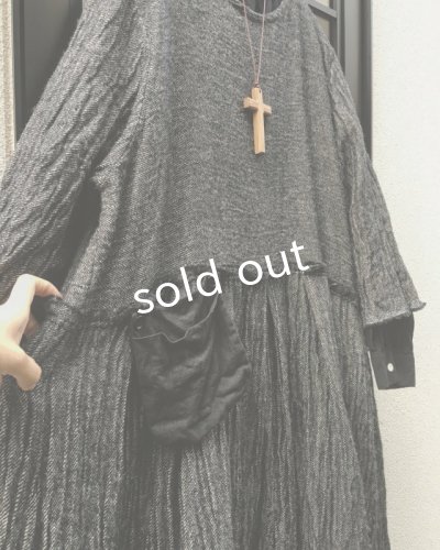 画像3: MARCHE' DE SOEUR/ウールリネンワンピース・黒