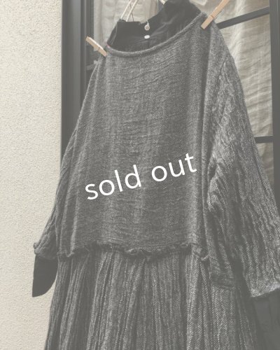 画像9: MARCHE' DE SOEUR/ウールリネンワンピース・黒