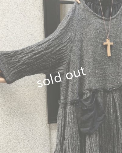 画像4: MARCHE' DE SOEUR/ウールリネンワンピース・黒