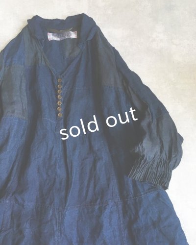 画像3: HALLELUJAH/1920s Nomad Dress ノマドドレス・インディゴ