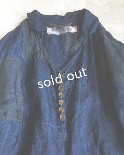 画像4: HALLELUJAH/1920s Nomad Dress ノマドドレス・インディゴ