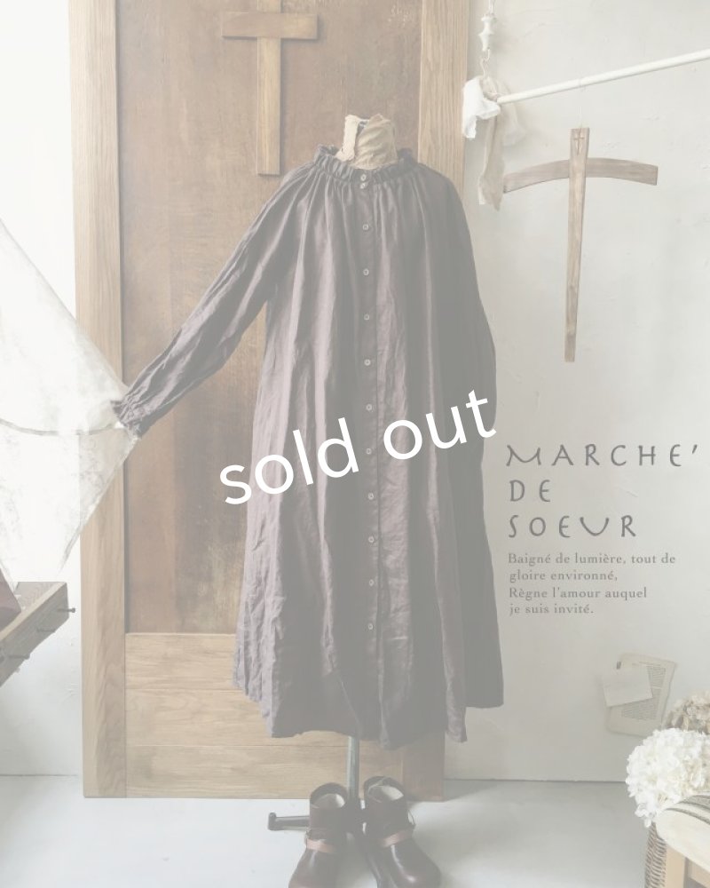 画像1: MARCHE' DE SOEUR/フリル襟の２wayワンピース・ショコラ (1)