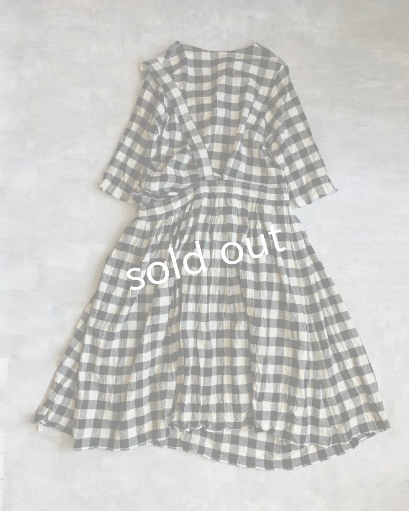 画像4: MARCHE' DE SOEUR/ワンショルダーワンピース・綿麻ギンガム (4)