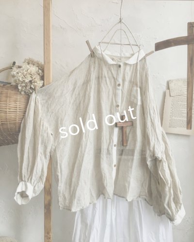 画像6: MARCHE' DE SOEUR/ちび襟パフ袖ブラウス・生成り