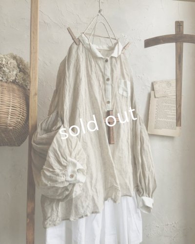 画像3: MARCHE' DE SOEUR/ちび襟パフ袖ブラウス・生成り