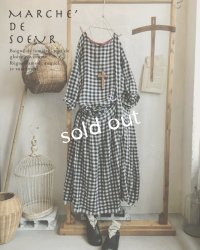 MARCHE' DE SOEUR/ワンショルダーワンピース・ダブルガーゼギンガム