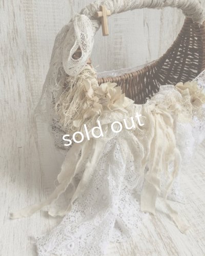 画像3: pollenbienco/アンティークレースまるかご・白の花束