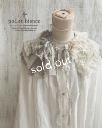 pollenbienco／アンティークレースとガーゼのティペット・b