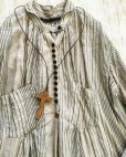 画像3: HALLELUJAH／1890's Bourgeron　1890年代　羊飼いシャツワンピース・grey stripe