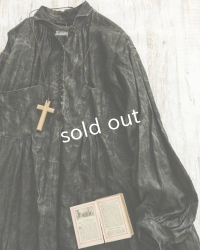 画像4: HALLELUJAH/1890's Bourgeron 1890年代 羊飼いシャツワンピース・墨染dark charcoal