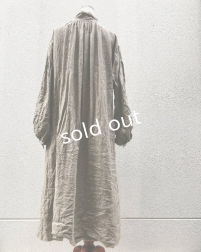 画像10: HALLELUJAH/1890's Bourgeron 1890年代 羊飼いシャツワンピース・off white stripe