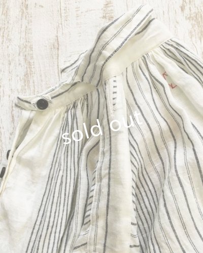 画像7: HALLELUJAH/1890's Bourgeron 1890年代 羊飼いシャツワンピース・off white stripe