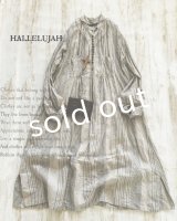 HALLELUJAH／1890's Bourgeron　1890年代　羊飼いシャツワンピース・grey stripe