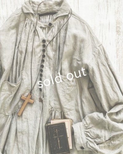 画像5: HALLELUJAH/1890's Bourgeron 1890年代 羊飼いシャツワンピース・flax