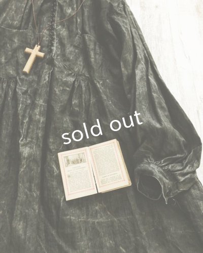 画像3: HALLELUJAH/1890's Bourgeron 1890年代 羊飼いシャツワンピース・墨染dark charcoal