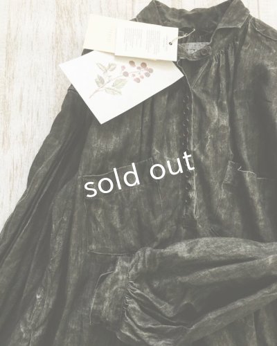 画像7: HALLELUJAH/1890's Bourgeron 1890年代 羊飼いシャツワンピース・墨染dark charcoal