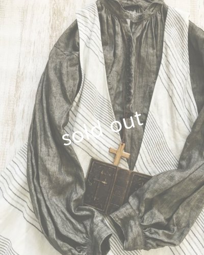 画像6: HALLELUJAH/Robe de femme de chambre no.4 小間使いローブ・off white stripe