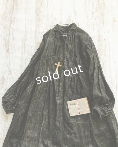 画像5: HALLELUJAH/1890's Bourgeron 1890年代 羊飼いシャツワンピース・墨染dark charcoal