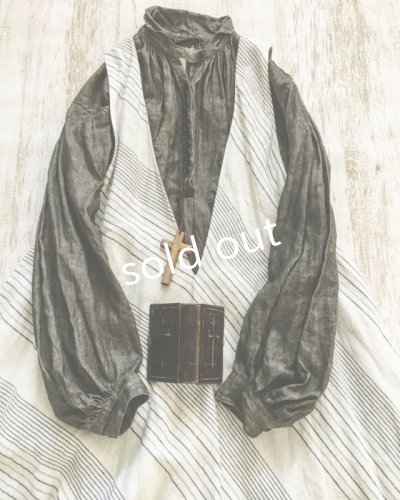 画像4: HALLELUJAH/Robe de femme de chambre no.4 小間使いローブ・off white stripe