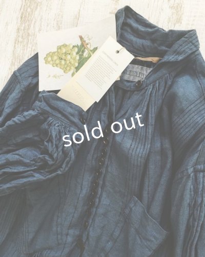 画像5: HALLELUJAH/1890's Bourgeron 1890年代 羊飼いシャツワンピース・navy stripe