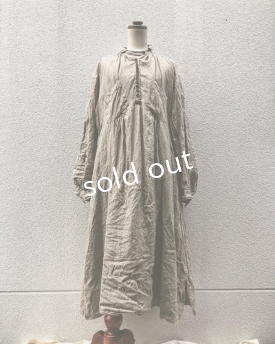 画像9: HALLELUJAH/1890's Bourgeron 1890年代 羊飼いシャツワンピース・flax