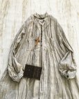 画像2: HALLELUJAH／1890's Bourgeron　1890年代　羊飼いシャツワンピース・grey stripe (2)