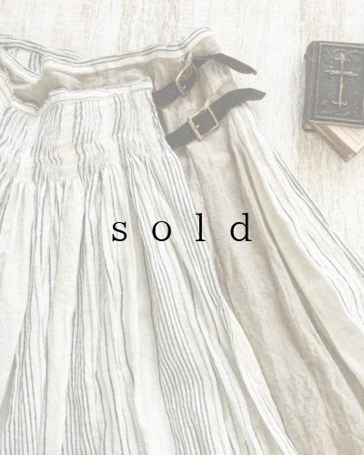 画像2: HALLELUJAH／Kilt Stripe キルトスカート・off white/flax