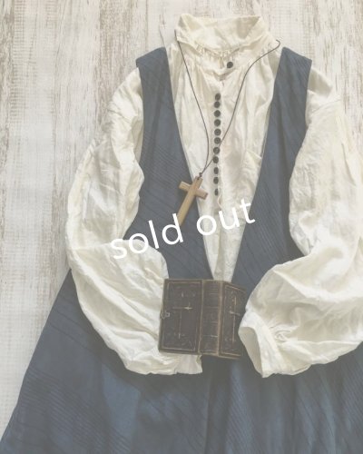 画像3: HALLELUJAH/Robe de femme de chambre no.4 小間使いローブ・navy stripe