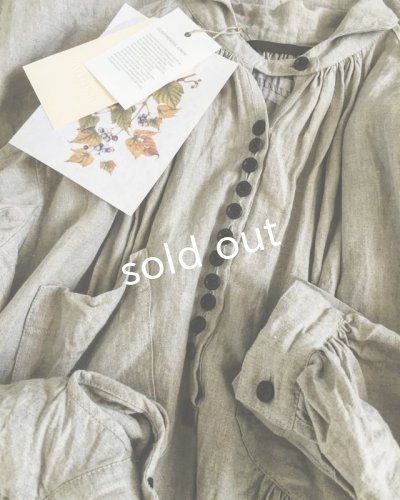 画像5: HALLELUJAH／1890's Bourgeron　1890年代　羊飼いシャツワンピース・grey stripe