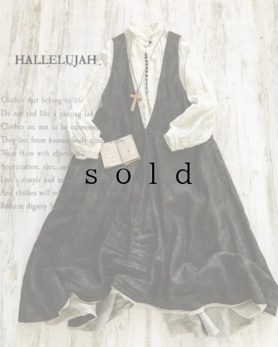 画像1: HALLELUJAH／Robe de femme de chambre no.4 小間使いローブ・墨染dark　charcoal