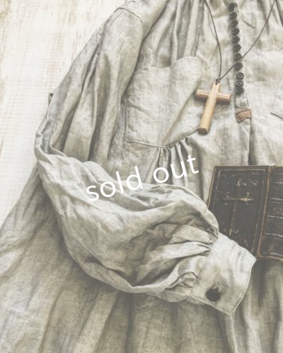 画像3: HALLELUJAH/1890's Bourgeron 1890年代 羊飼いシャツワンピース・墨染light charcoal