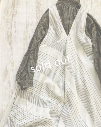 画像8: HALLELUJAH/Robe de femme de chambre no.4 小間使いローブ・off white stripe