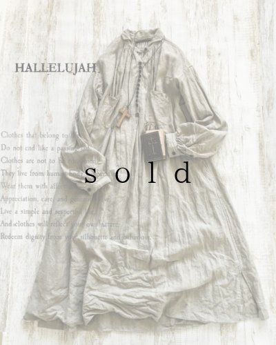 画像1: HALLELUJAH／1890's Bourgeron　1890年代　羊飼いシャツワンピース・flax