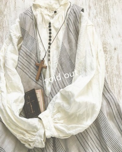 画像2: HALLELUJAH／Robe de femme de chambre no.4 小間使いローブ・grey stripe