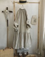 画像6: MARCHE' DE SOEUR／アンのフリル襟ワンピースfrom armoire・生成りストライプ (6)